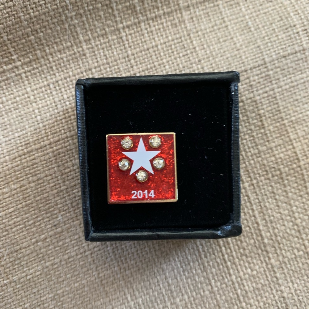 2014 Star Red pin with rhinestones